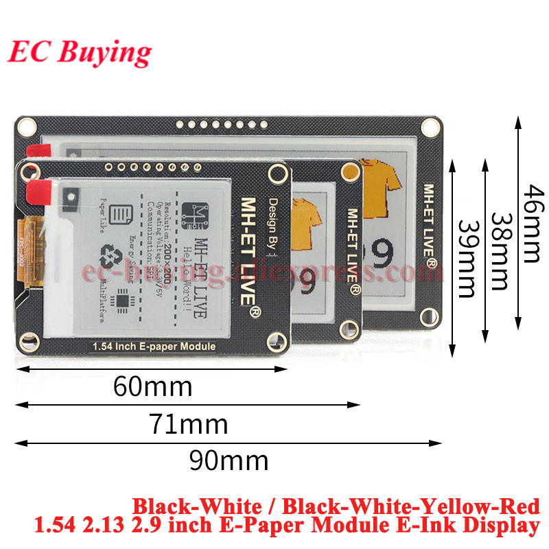 Display Epaper 2.9 - Modulo E-Paper da 1.54'', 2.9'', 2.13''