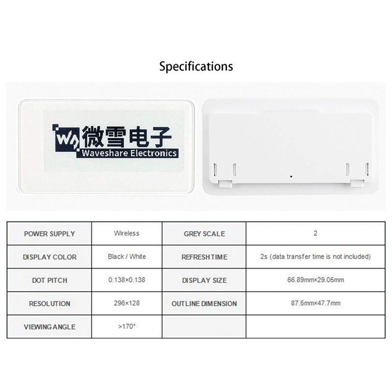 Display Epaper 2.9 - Nuovo modulo schermo E-Ink EPaper Eink