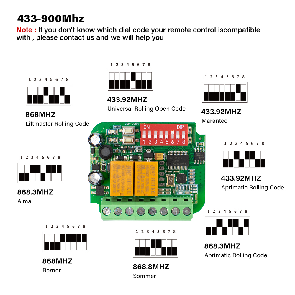 433Mhz Receiver Module - 1-10 pz Universale Garage Ricevitore Cancello