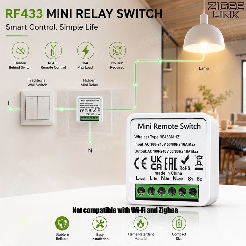 Mini Relè Intelligente RF433MH - Home Automation Systems Diy recensione e prezzo