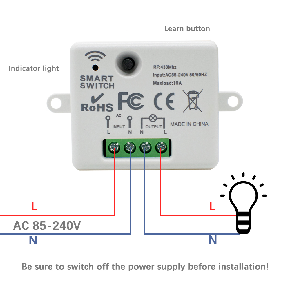 Interruttore Telecomandato Wir - 433Mhz Receiver Module recensione e prezzo